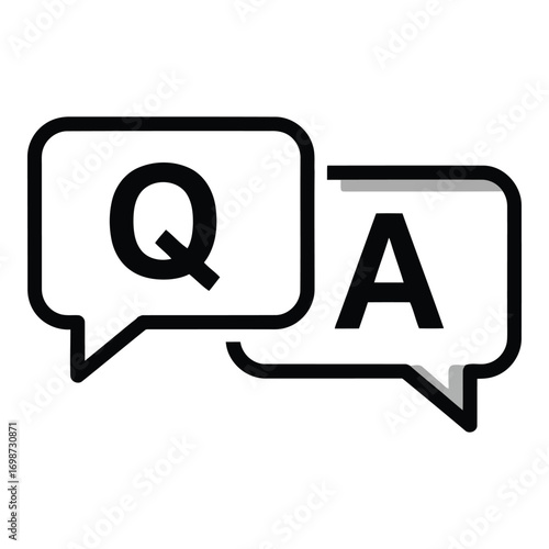 Icon representing a question and answer session with speech bubbles vector