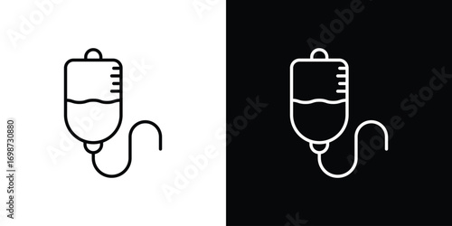IV drip icons. Stroke line art icons