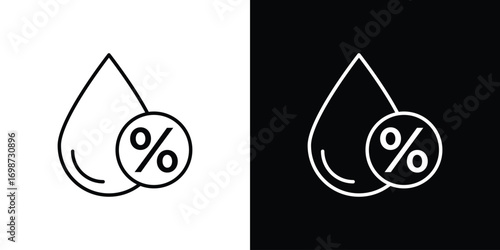 Humidity icons. Stroke line art icons