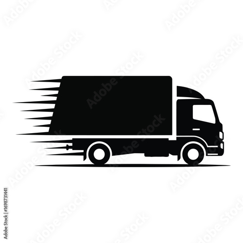 Fast delivery truck icon symbolizing speed and efficient logistics and shipping services vector