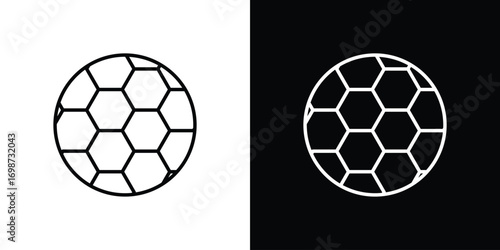 Football icons. Stroke line art icons