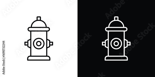 Fire hydrant icons. Stroke line art icons