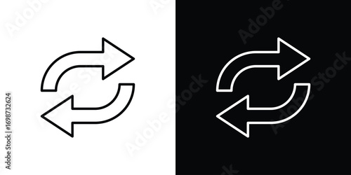 Exchange icons. Stroke line art icons
