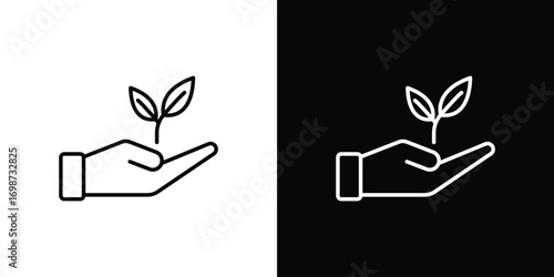 Eco-friendly icons. Stroke line art icons