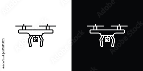 Drone icons. Stroke line art icons