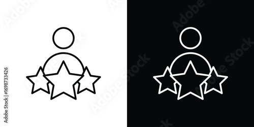 Customer satisfaction icons. Stroke line art icons