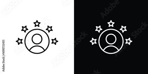 Customer loyalty icons. Stroke line art icons