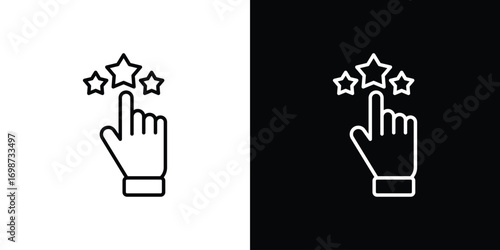 Customer feedback icons. Stroke line art icons