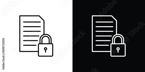 Confidential icons. Stroke line art icons