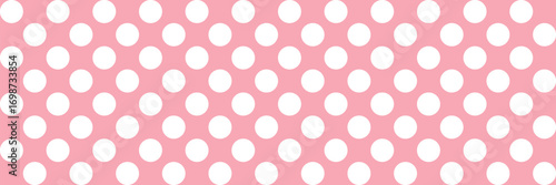 Wallpaper Mural Large white polka dots seamless pattern on pink background Torontodigital.ca