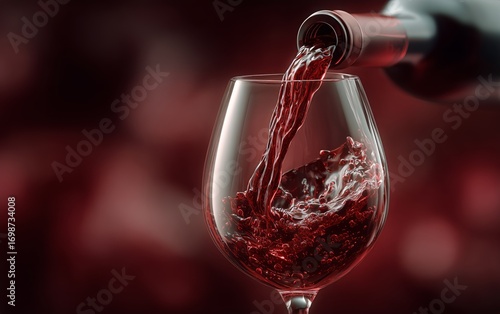 Pouring Rich Red Wine Into a Elegant Glass Showcasing the Beauty and Texture ...