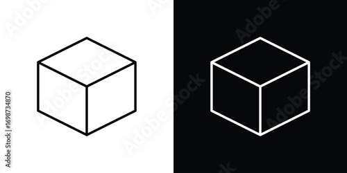 Box icons. Stroke line art icons