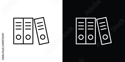 Binder icons. Stroke line art icons