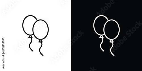 Balloon icons. Stroke line art icons