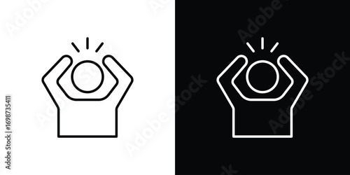 Anxiety icons. Stroke line art icons