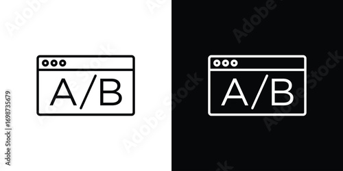 A B test icons. Stroke line art icons