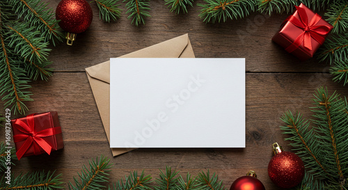 christmas greeting card with christmas tree