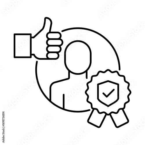Customer Trust Icon for building consumer confidence, providing reliable services, and ensuring brand credibility through trust-building efforts.