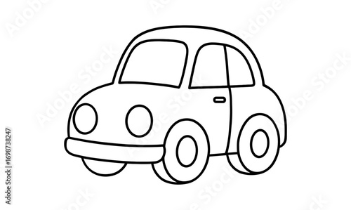 Cute retro car outline illustration for kids' coloring books and activities