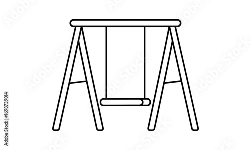 Minimalist linear swing set outline for playgrounds and parks