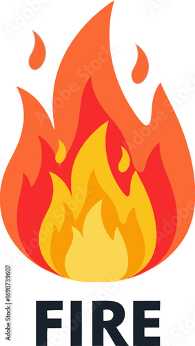 Fiery blaze icon captures intense heat and dynamic flames vividly vector