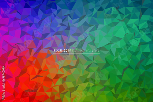 Abstract geometric background with a low poly crystal mosaic pattern, Colorful modern background