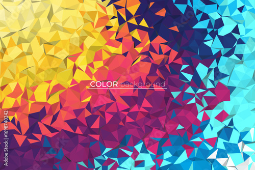 Abstract geometric background with a low poly crystal mosaic pattern, Colorful modern background