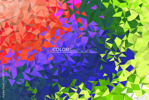 Abstract geometric background with a low poly crystal mosaic pattern, Colorful modern background