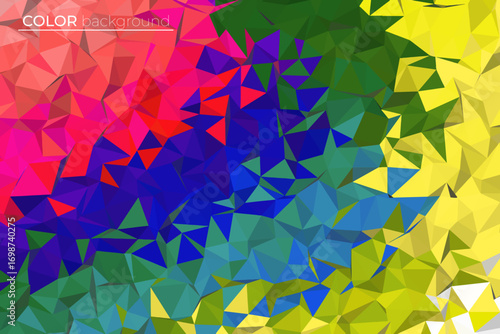 Abstract geometric background with a low poly crystal mosaic pattern, Colorful modern background