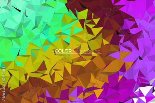 Abstract geometric background with a low poly crystal mosaic pattern, Colorful modern background