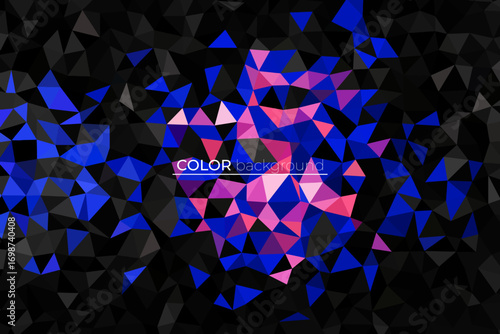 Abstract geometric background with a low poly crystal mosaic pattern, Colorful modern background