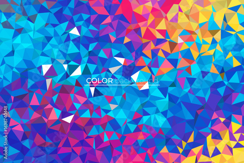 Abstract geometric background with a low poly crystal mosaic pattern, Colorful modern background