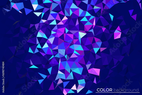 Abstract geometric background with a low poly crystal mosaic pattern, Colorful modern background