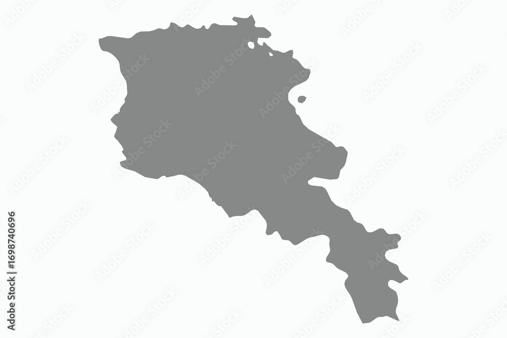 Vector graphic artwork suitable for print and web containing flat detailed map of ARMENIA