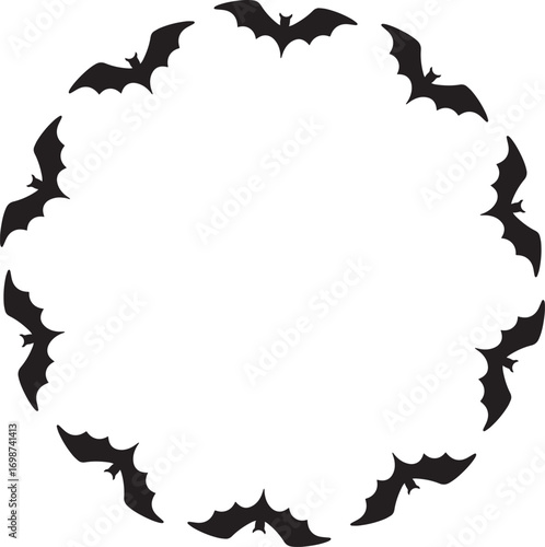 Halloween Bats Frame , Flying Bats Frame Design