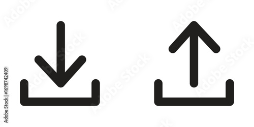 Minimal Download and Upload Arrows – Flat UI Icons