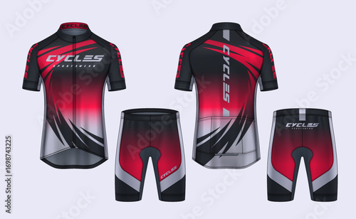 Cycling Jerseys mockup,t-shirt sport design template,uniform for bicycle apparel.