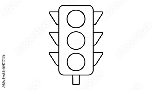 Minimalist black and white traffic light outline for urban design projects