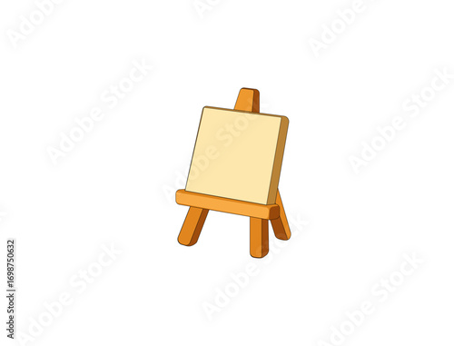 Vector illustration of an easel for painting on a white background