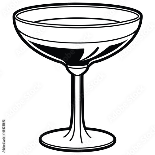 Realistic cocktail glass with alcohol drink vector