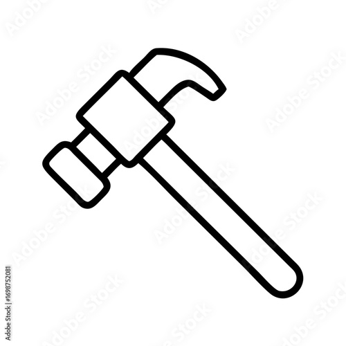 Hammer tool icon vector illustration for construction carpentry and repair projects design element
