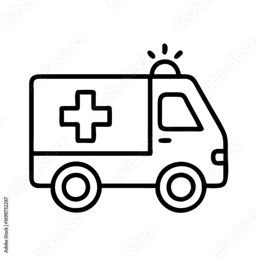 Ambulance vector icon emergency medical service transport hospital healthcare outline design 90