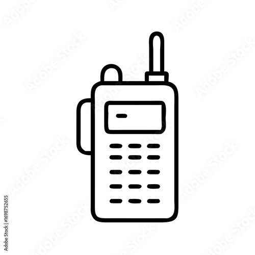 Walkie talkie vector illustration: portable radio transceiver communication device icon design element
