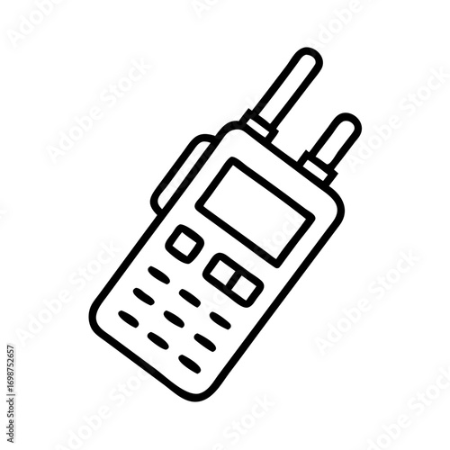 Isolated walkie talkie vector illustration, portable radio transceiver communication device icon design