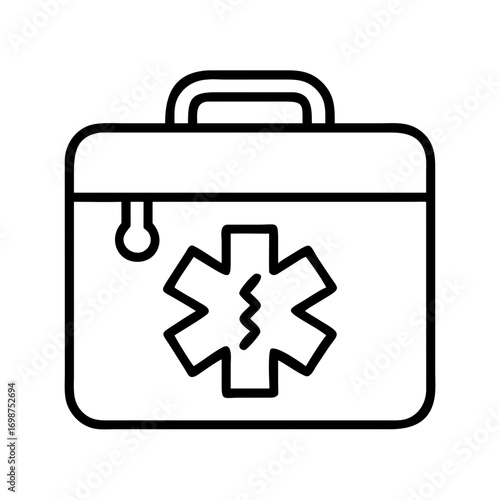 First aid kit vector icon illustration for medical emergency healthcare and treatment design