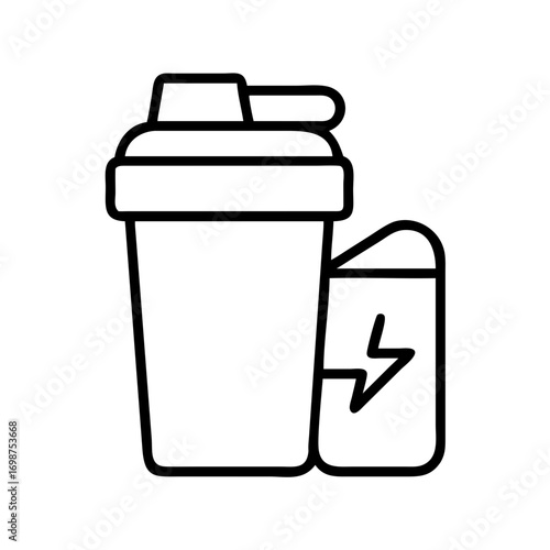 Protein shaker bottle vector illustration for fitness nutrition and workout supplement concept icon design