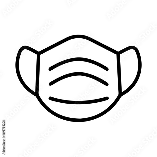 Face mask vector icon covid protection surgical mask medical mask safety mask outline drawing design