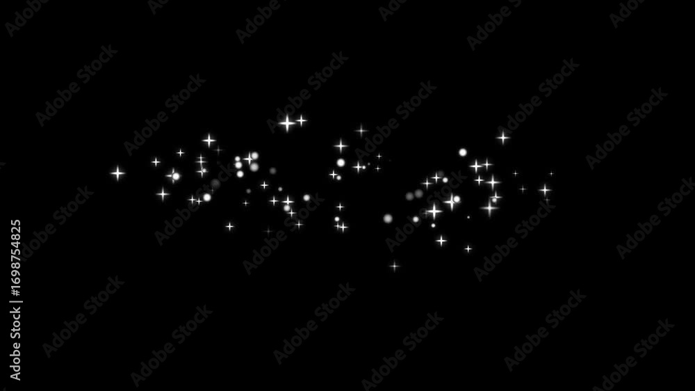 Glitter sparkle stars animated black screen, 4K chroma key 3d animation, white shining dust light, bokeh light lights effect background, glowing stars sparkle, small white stars confetti fountain