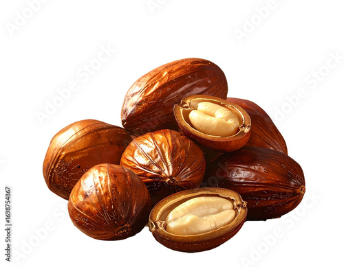  Artistic Cola Nut Composition with Cultural Props, PNG