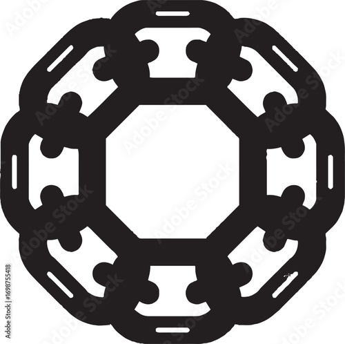 Abstract Geometric Chain Link Design with Octagonal Center